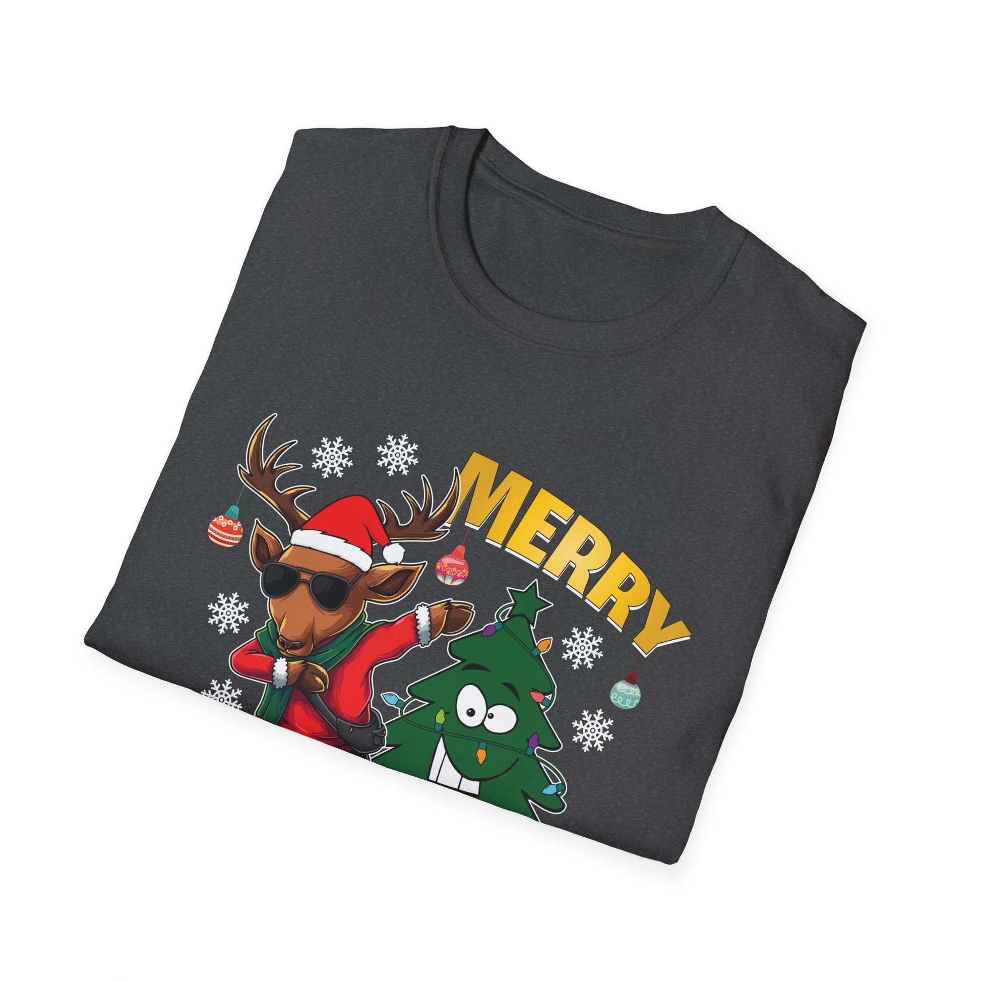 Merry Christmas Dabbing Reindeer & Tree T-Shirt