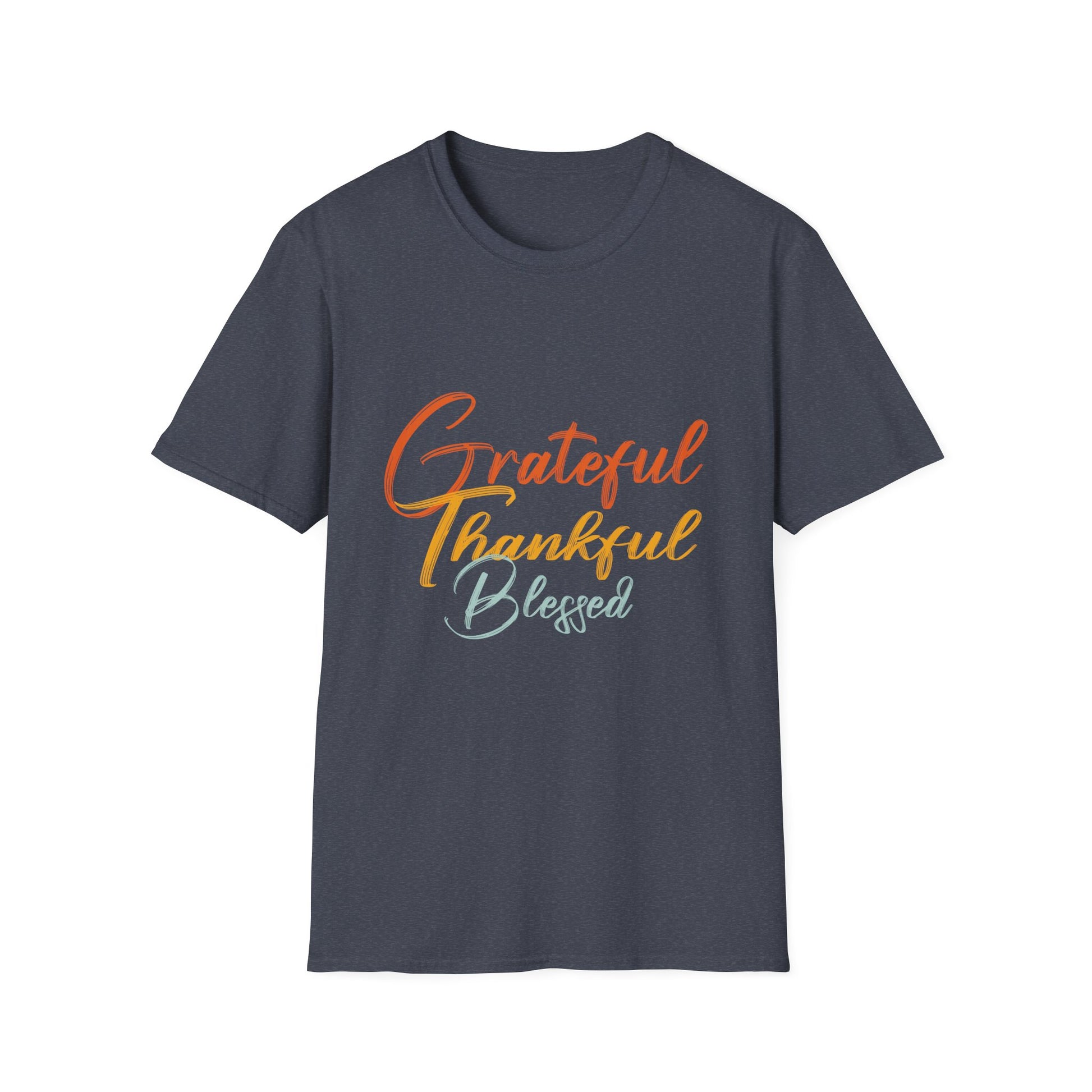 Grateful Thankful Blessed T-Shirt — Fall Thanksgiving Christian Inspirational Tee