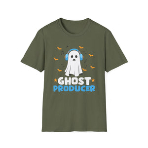 Ghost Producer T-Shirt — Cute Ghost with Headphones Halloween Music Tee