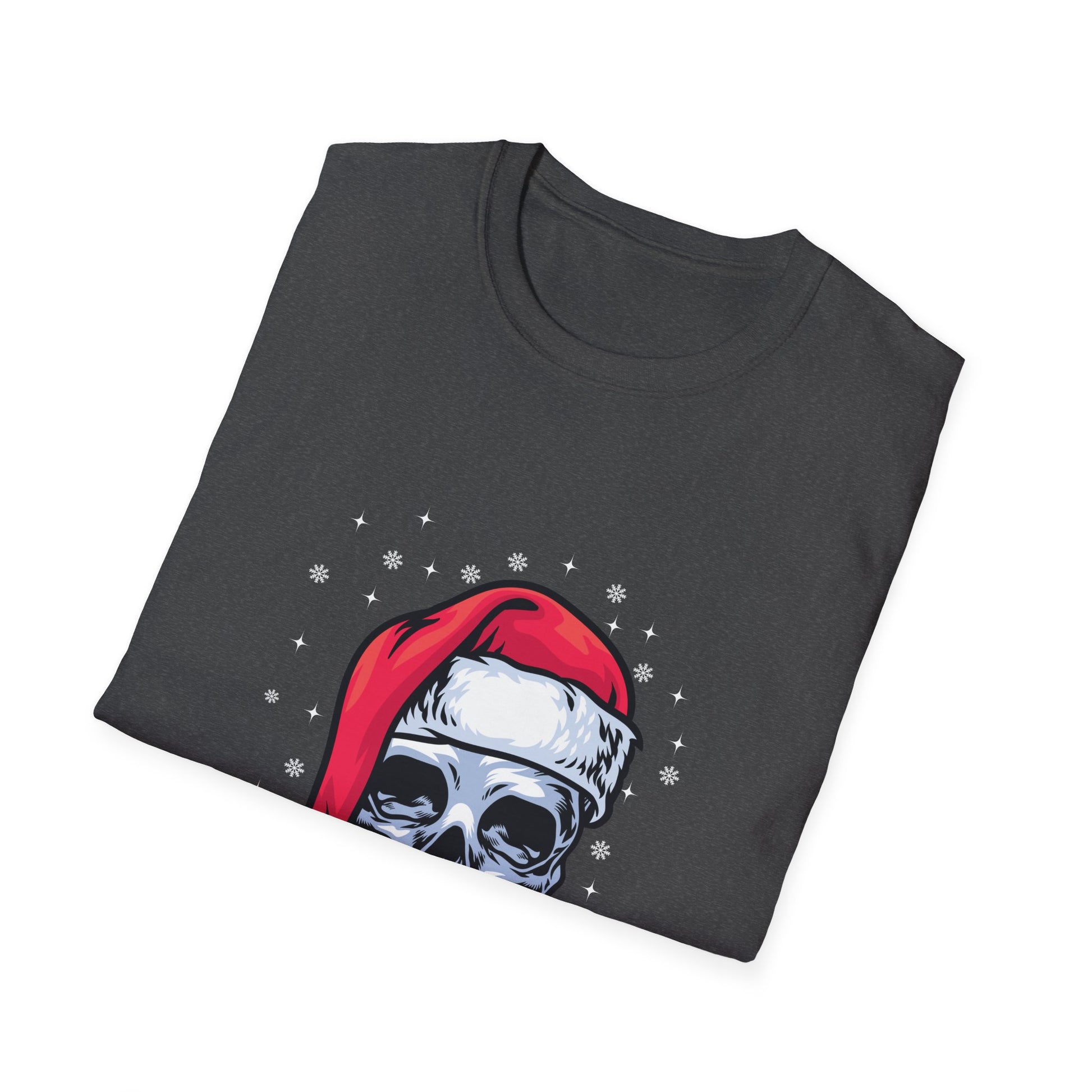 Christmas Skull T-Shirt — Santa Hat Skull Holiday Tee