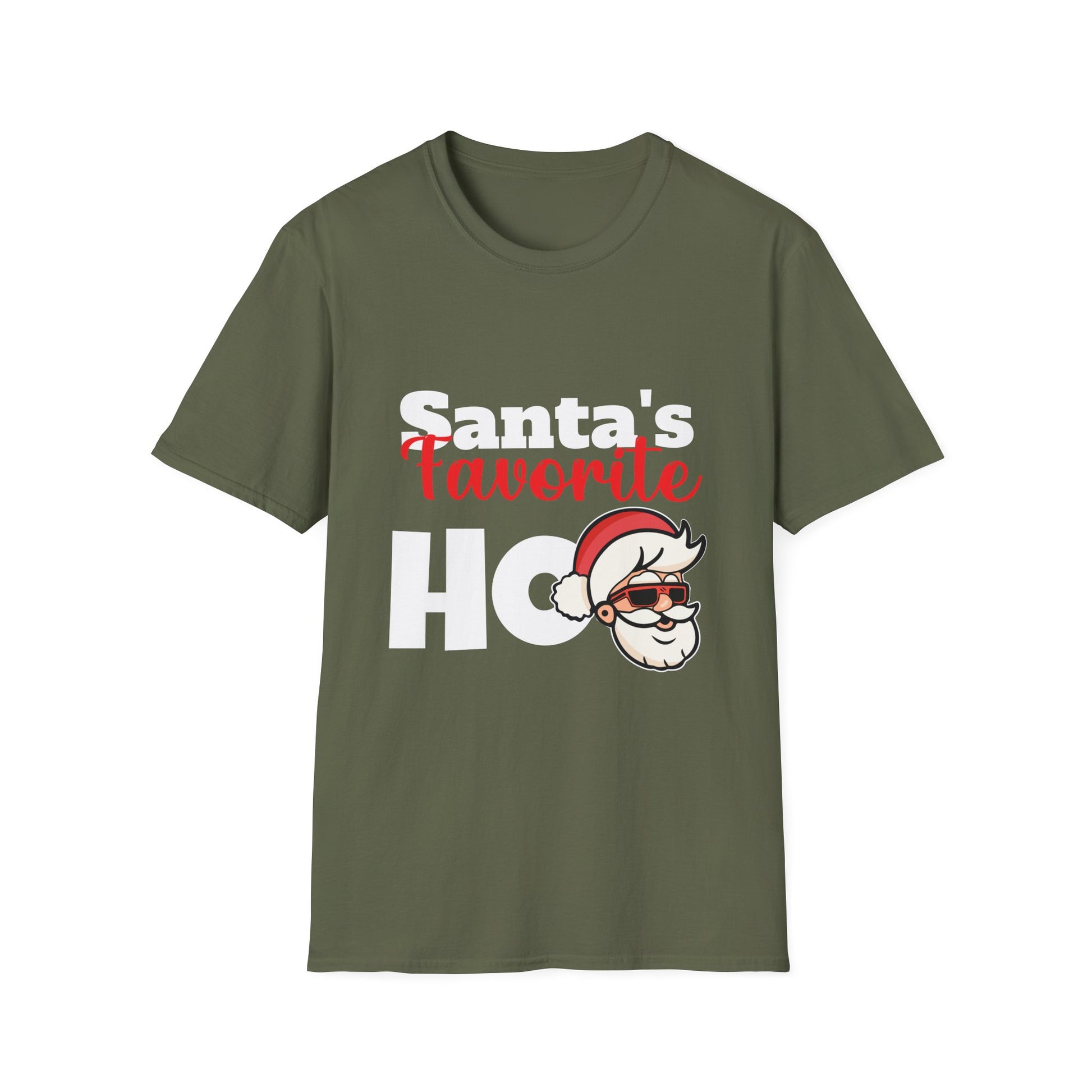 Santa's Favorite Ho Ho Ho T-Shirt — Funny Christmas Tee with Cool Santa Graphic