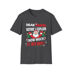 Christmas T-Shirt — “Dear Santa Before I Explain How Much Do You Know?” Funny Holiday Tee