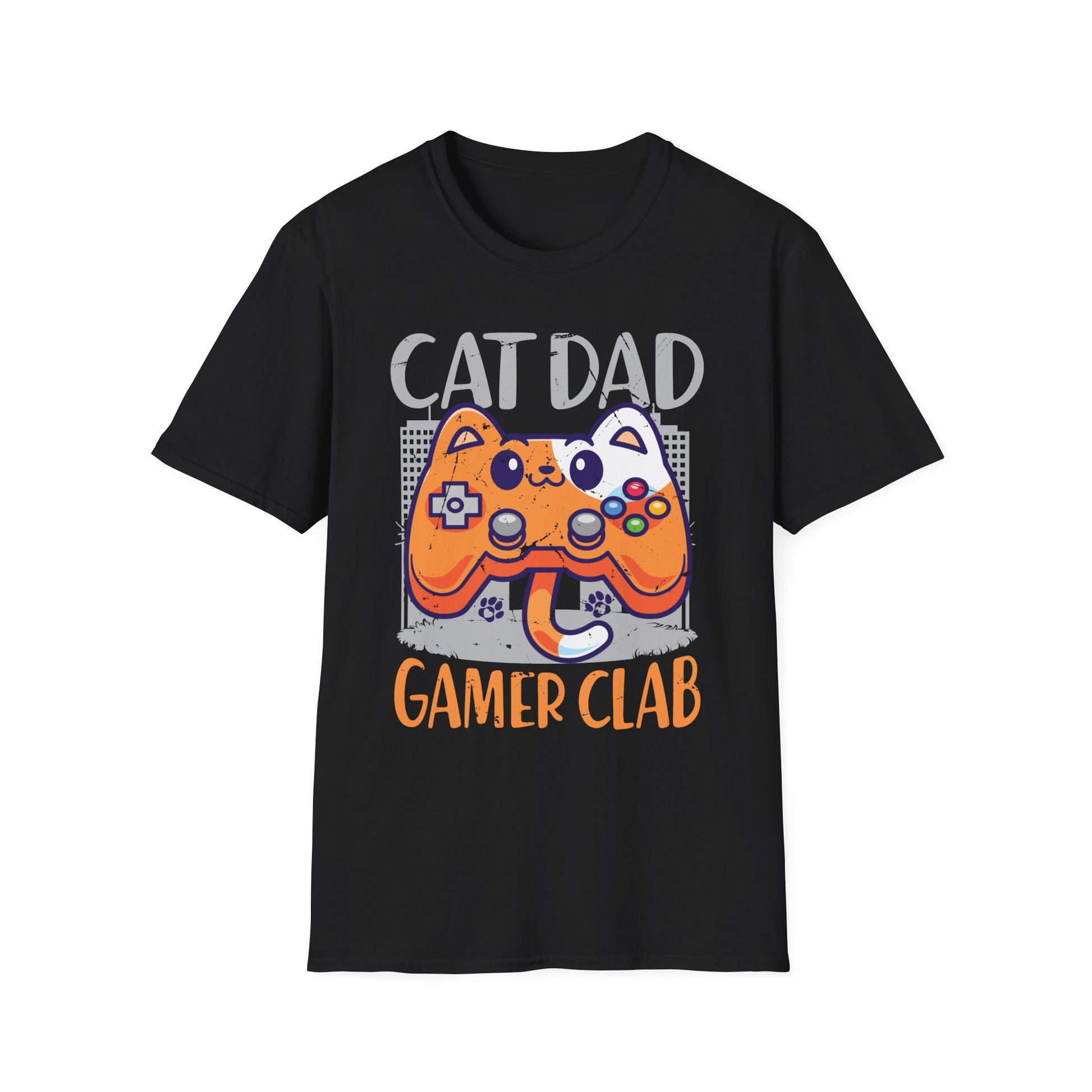 Funny Cat Dad Gamer Club for him Video Game Cat Dad Gaming Unisex T-Shirt