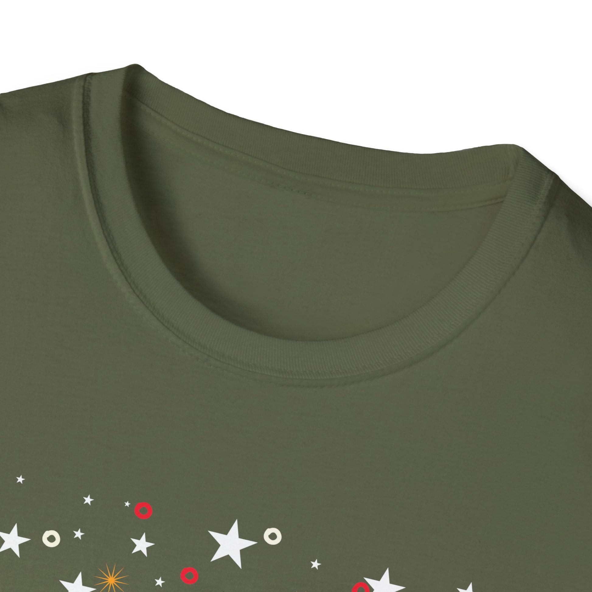 Christmas T-Shirt — "Merry Christmas" Santa Hat & Lights Holiday Tee