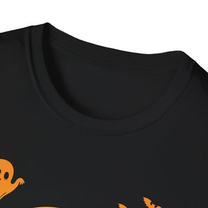 Halloween Corgi Moon T-Shirt — Spooky Pumpkin Night Tee with Bats & Ghost