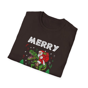 Christmas Dinosaur Xmas Christmas Ugly Christmas Elf p Unisex T-Shirt