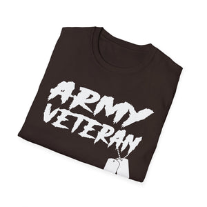 Army Veteran T-Shirt with Dog Tags – Patriotic Military Pride Tee