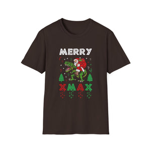 Christmas Dinosaur Xmas Christmas Ugly Christmas Elf p Unisex T-Shirt