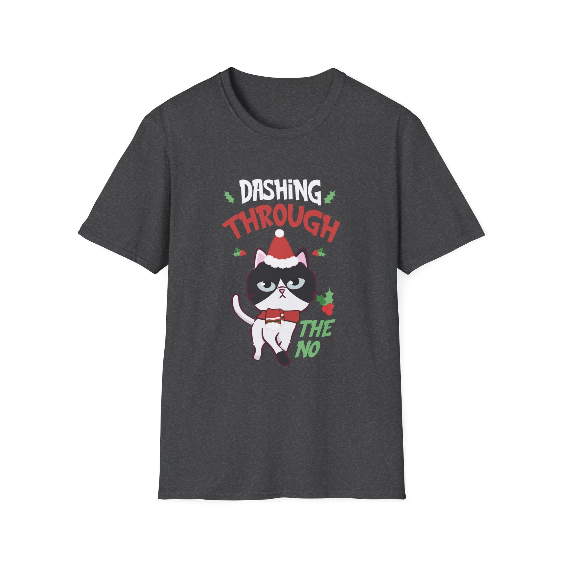 Christmas Cat Dashing Through The No Coffee Grumpy Christmas Unisex T-Shirt