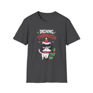 Christmas Cat Dashing Through The No Coffee Grumpy Christmas Unisex T-Shirt