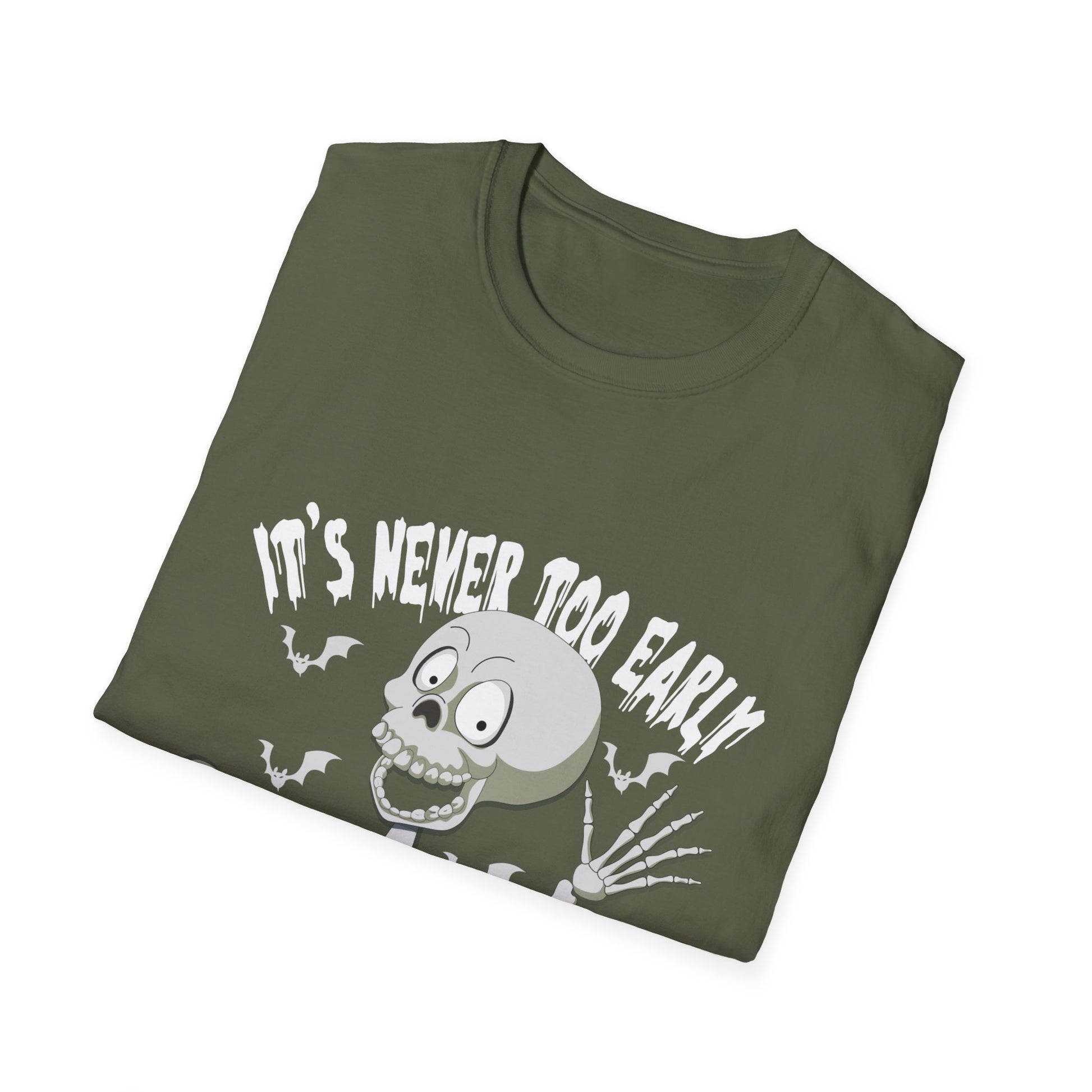 It's Never Too Early For Halloween Goth Halloween T-ee Unisex Softstyle T-Shirt