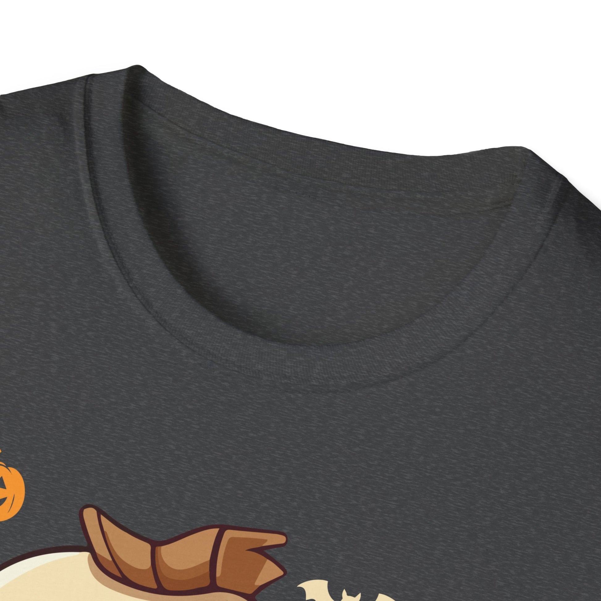Cute Dinosaur Halloween T-Shirt — Baby Dino with Jack-O'-Lantern Pumpkins