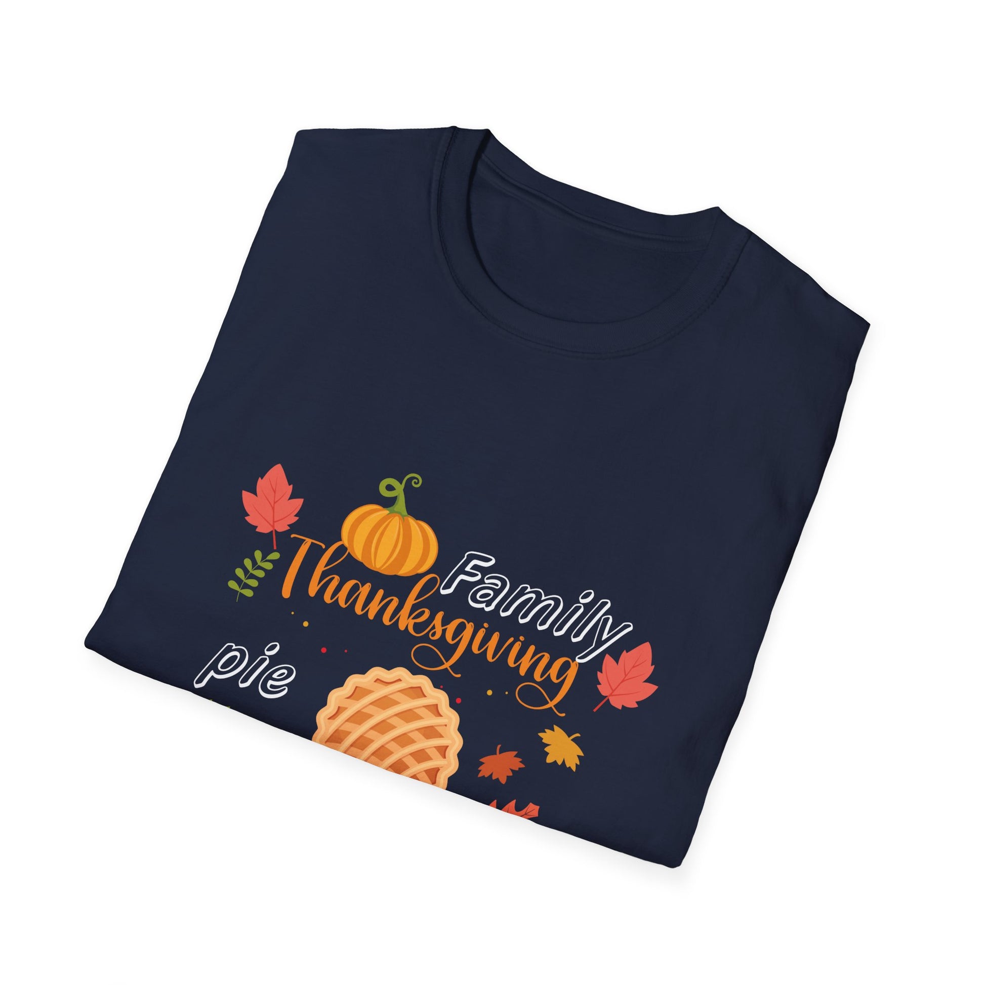 Thanksgiving Softball T-Shirt — Family Turkey & Pumpkin Fall Baseball Tee  Unisex T-Shirt