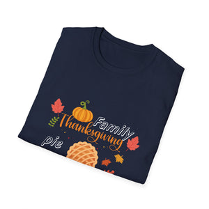 Thanksgiving Softball T-Shirt — Family Turkey & Pumpkin Fall Baseball Tee  Unisex T-Shirt