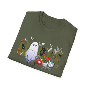 Cute Halloween Nurse Nursing Zombie Halloween Pattern TeeUnisex Softstyle T-Shirt