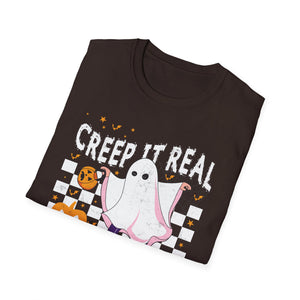 Creep It Real Vintage Ghost Halloween Tee Unisex Softstyle T-Shirt