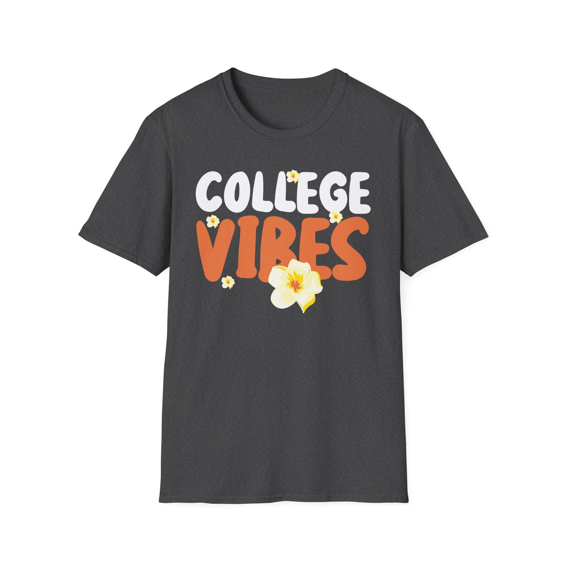 College Vibes T-Shirt — Retro Floral Campus Tee