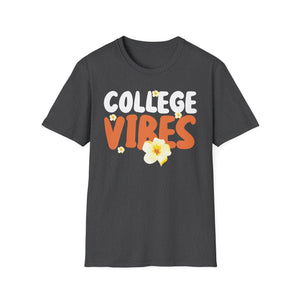 College Vibes T-Shirt — Retro Floral Campus Tee
