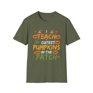 Teacher Halloween T-Shirt – “I Teach the Cutest Pumpkins in the Patch” Fall Tee