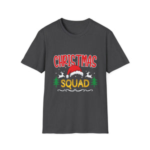 Christmas Squad T-Shirt — Festive Holiday Tee with Santa Hat Design