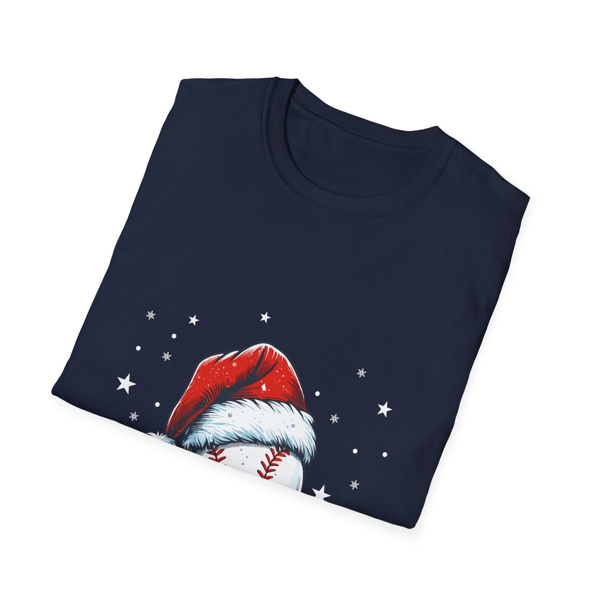 Christmas Baseball Xmas Santa Sports Hat Ball Kids Boys Men Unisex T-Shirt