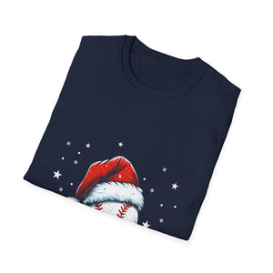 Christmas Baseball Xmas Santa Sports Hat Ball Kids Boys Men Unisex T-Shirt