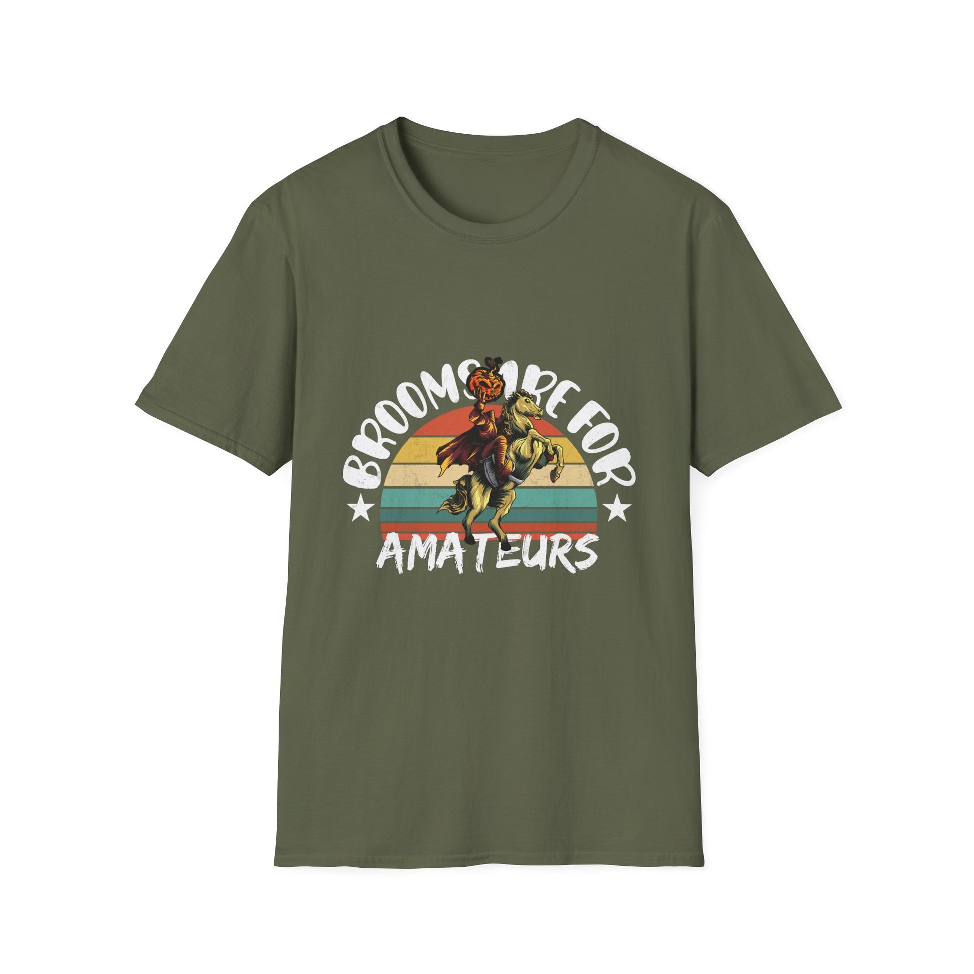 Witch Brooms Are For Amateurs T-Shirt — Retro Halloween Witch Tee