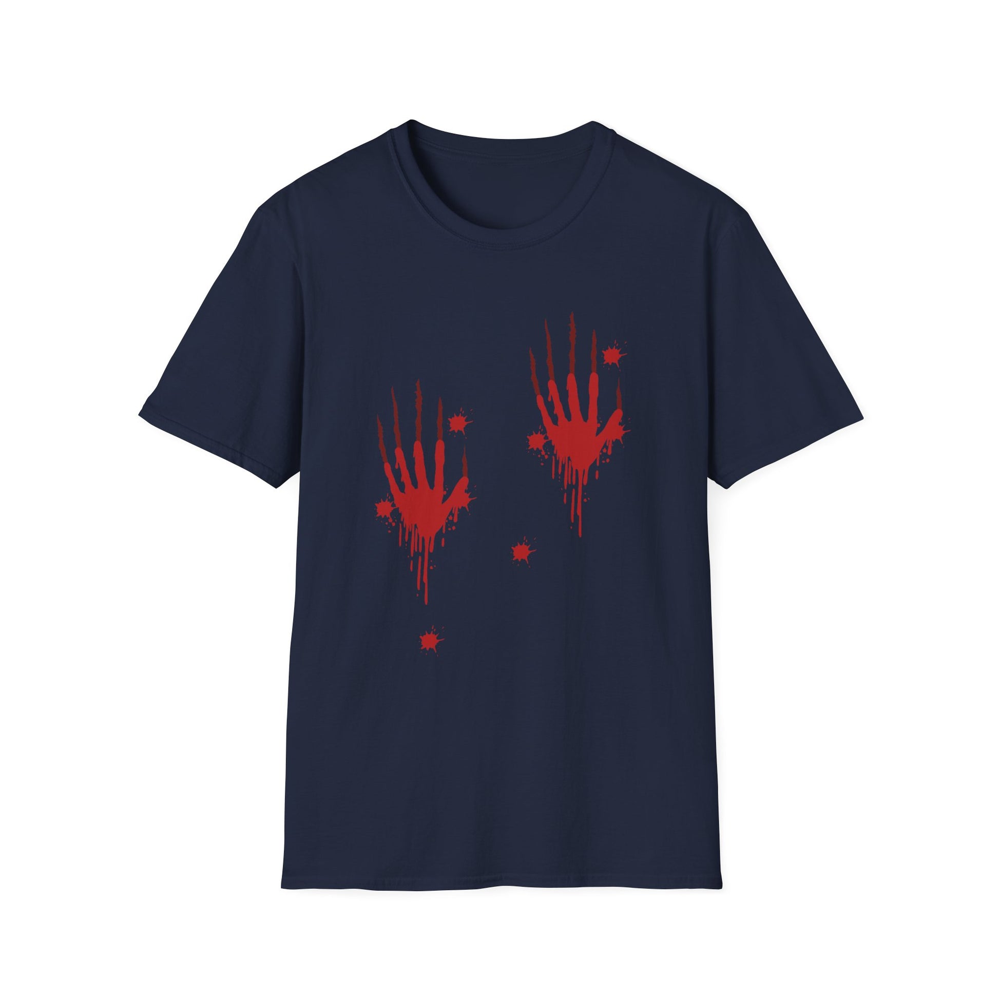 Horror Red Bloody Handprints T-Shirt — Halloween Graphic Tee