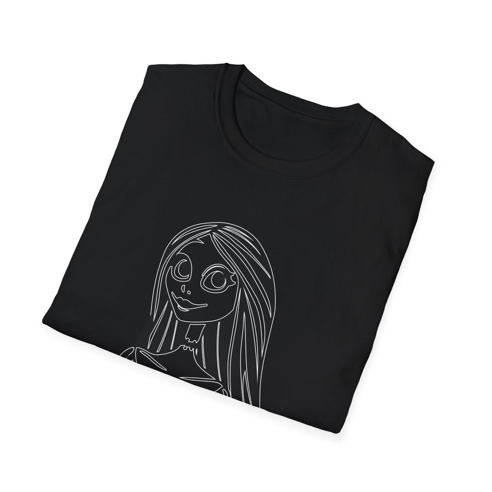 Gothic Line Art Girl T-Shirt