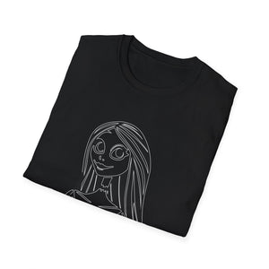 Gothic Line Art Girl T-Shirt