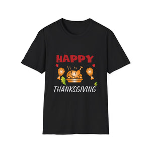Thanksgiving T-Shirt — Happy Thanksgiving Turkey Dinner Graphic Tee  Unisex T-Shirt