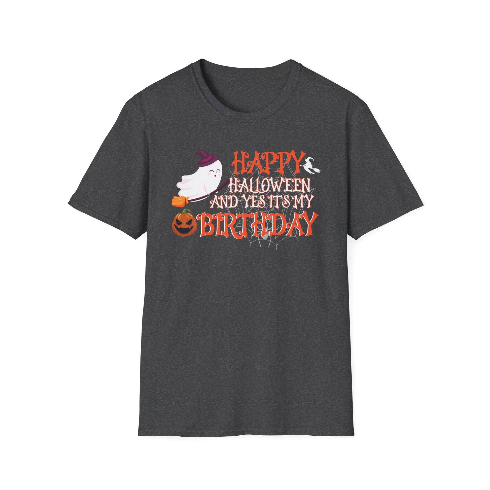 Halloween Birthday T-Shirt – "Happy Halloween and Yes It’s My Birthday" Ghost Tee