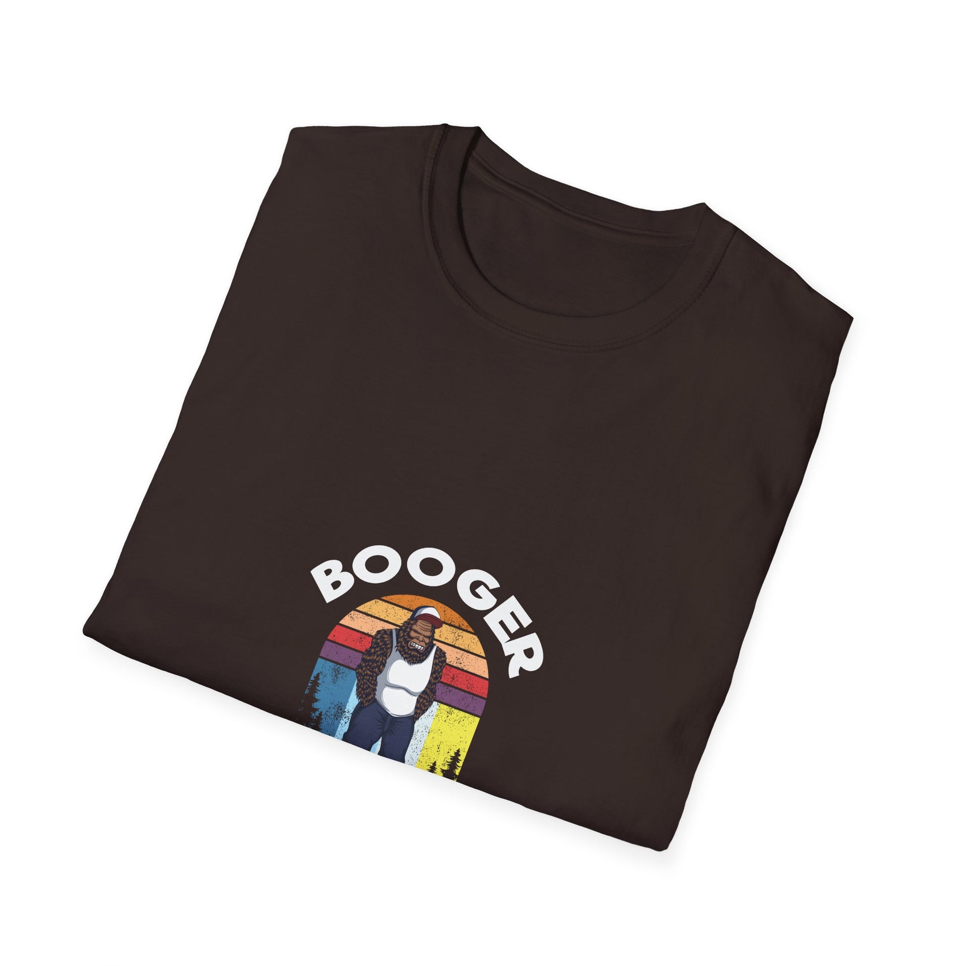 Booger Suger Retro Bigfoot T-Shirt — Funny Sasquatch Graphic Tee