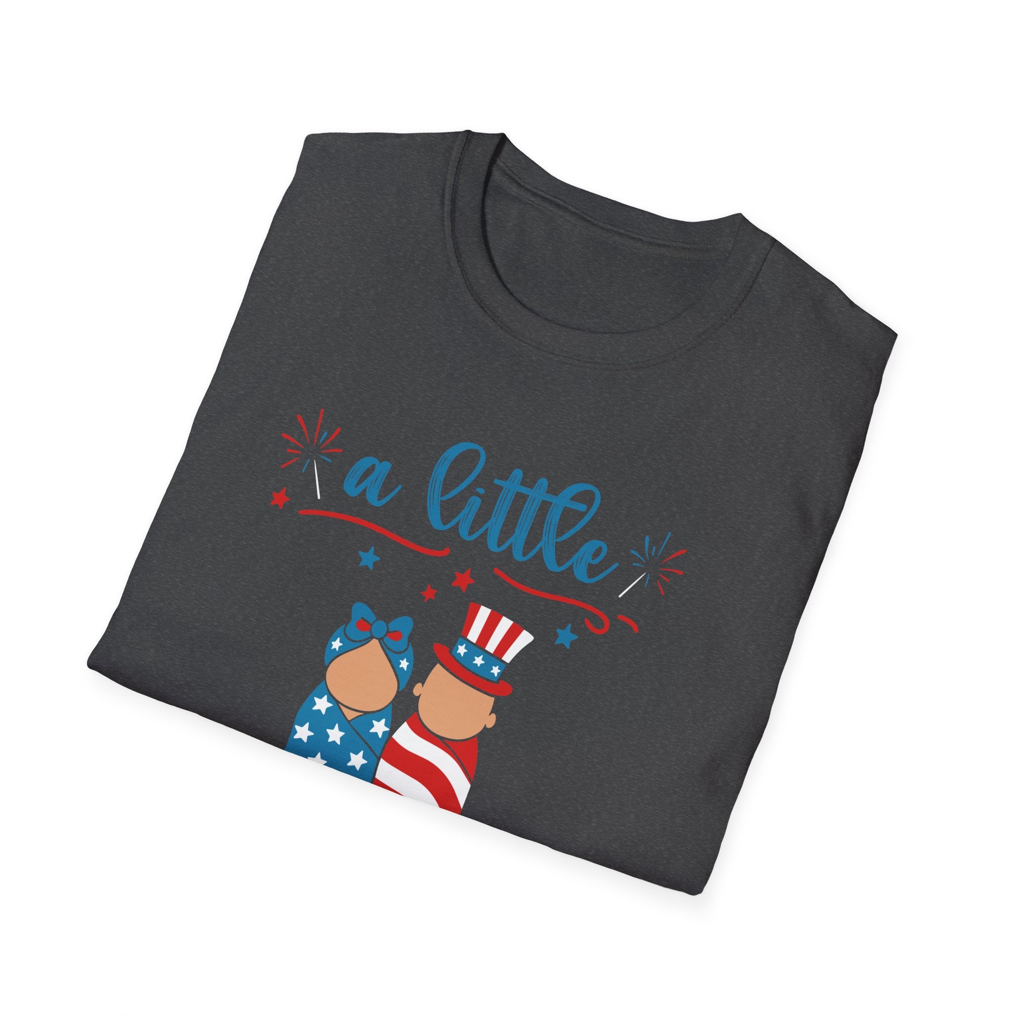 Baby Shower T-Shirt – “A Little Firecracker Is On The Way” Patriotic 4th of July Pregnancy Tee