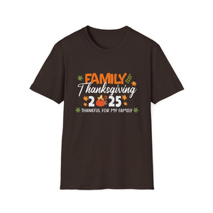 Thankful for My Family Thanksgiving 2025 T-Shirt  Unisex T-Shirt