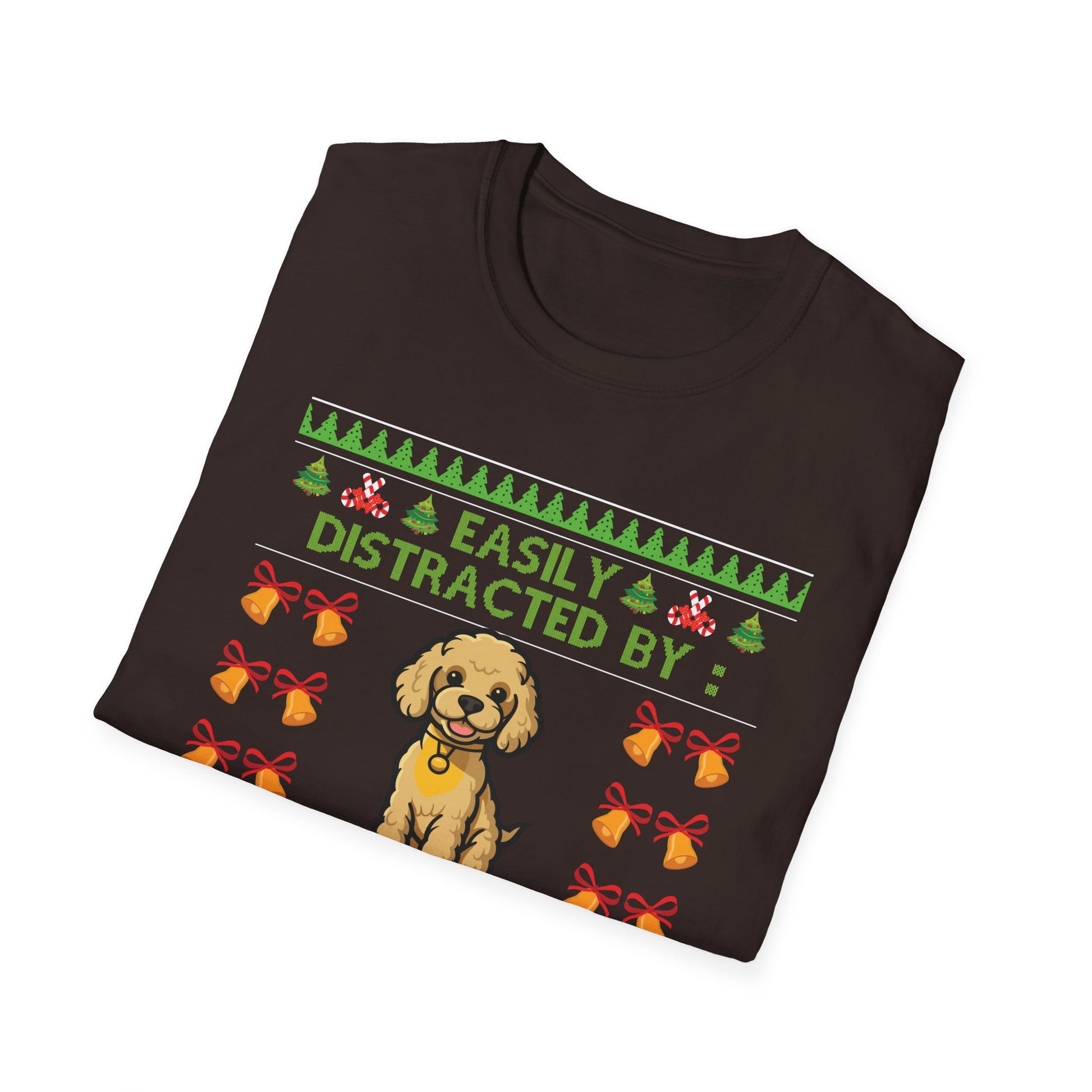 Christmas Doodles T‑Shirt — "Easily Distracted by Christmas & Doodles" Holiday Tee