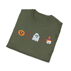 Halloween Heartbeat T-Shirt — Pumpkin, Ghost & Candy Skull Graphic Tee