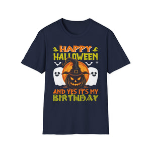 Happy Halloween Birthday kids Yes Its My Birthday Halloween TeeSoftstyle T-Shirt