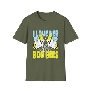 I Love Her Boo Bees T-Shirt — Funny Halloween Ghost Bee Shirt