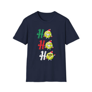 Christmas Tennis 'Ho Ho Ho' T-Shirt — Festive Tennis Ball Holiday Tee