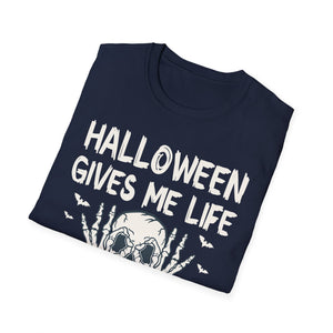Halloween Gives Me Life T-Shirt — Skull & Bats Halloween Tee