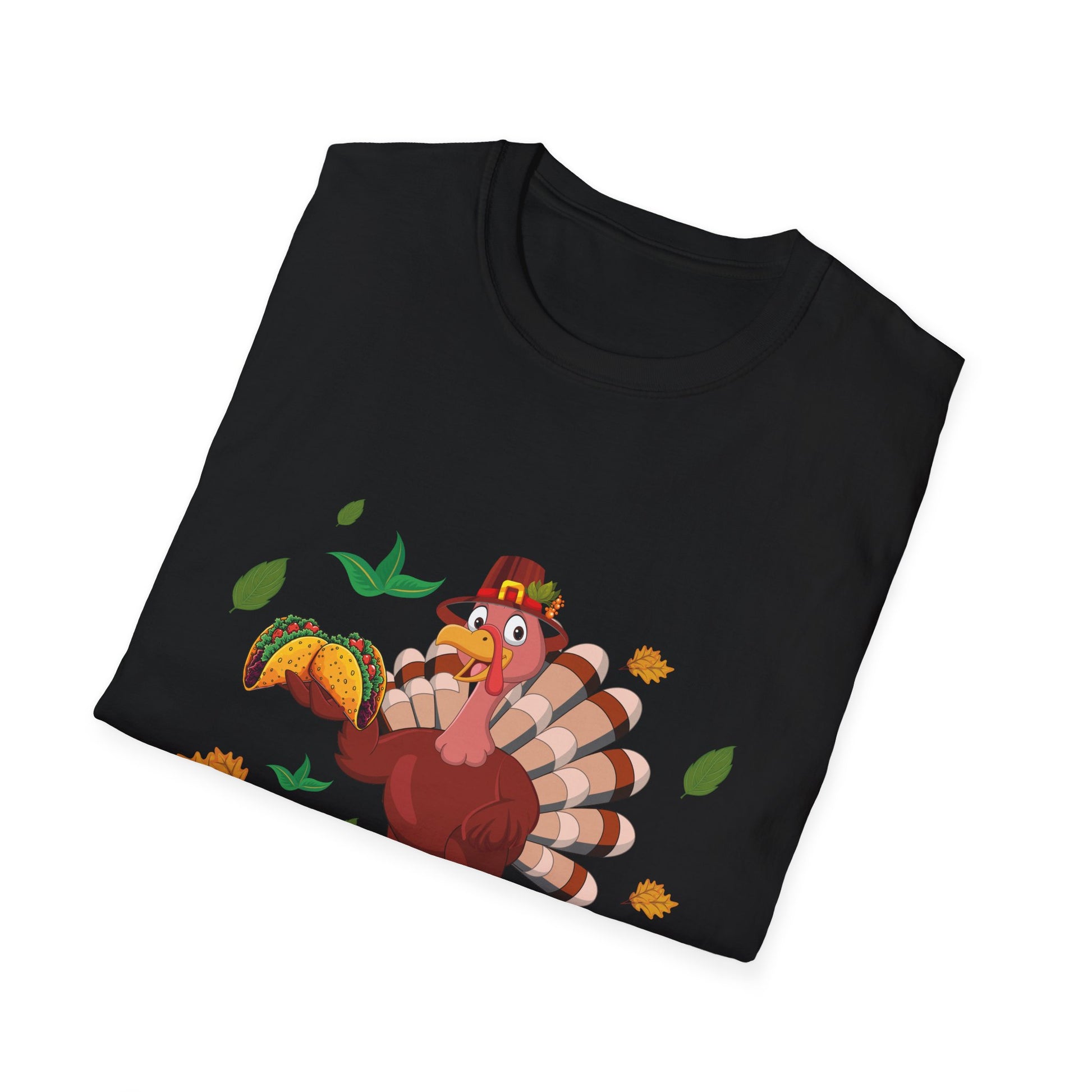 Funny Thanksgiving Turkey T-Shirt “Eat Tacos” — Cute Holiday Turkey Graphic Tee  Unisex T-Shirt