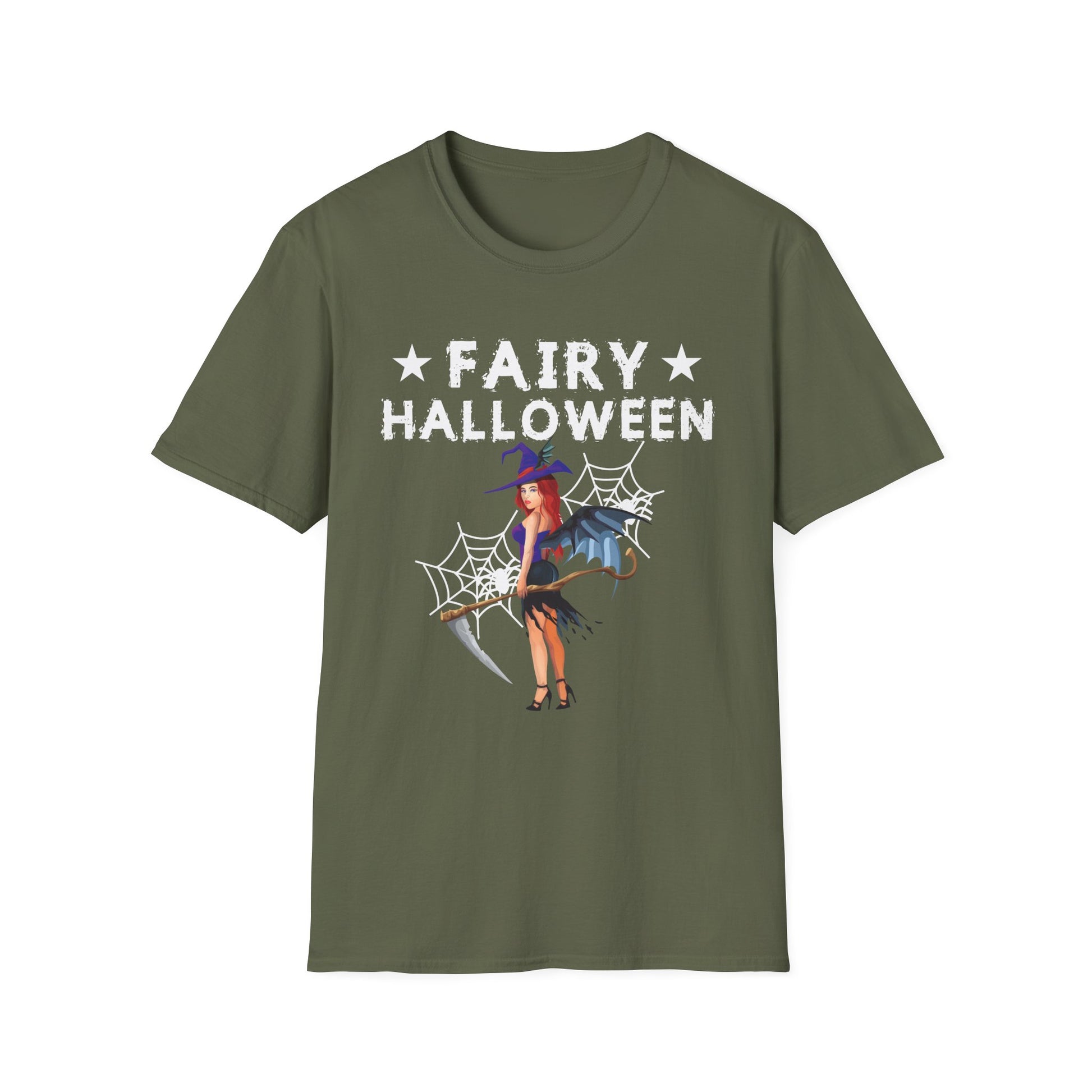 Fairy Halloween T-Shirt — Witchy Fairy Costume Tee with Spiderwebs
