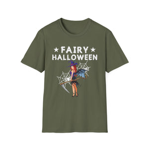 Fairy Halloween T-Shirt — Witchy Fairy Costume Tee with Spiderwebs
