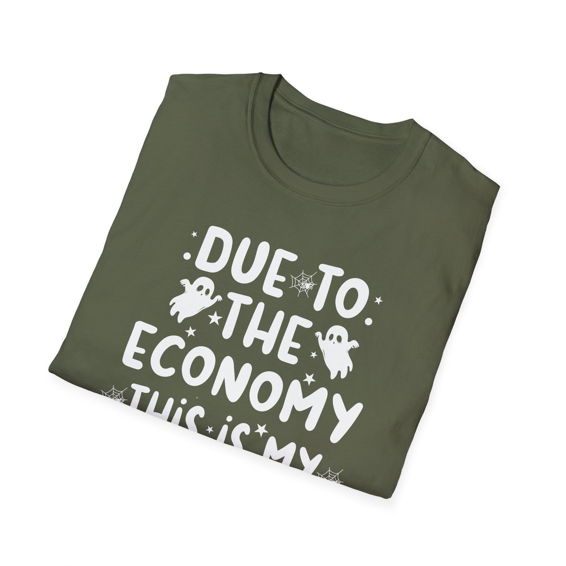 Halloween T-Shirt — “Due to the Economy This Is My Halloween Costume” Funny Ghost Tee