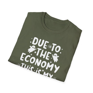 Halloween T-Shirt — “Due to the Economy This Is My Halloween Costume” Funny Ghost Tee