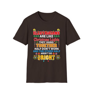 Electricians Christmas Lights Funny Tee — 'Electricians Are Like Christmas Lights' Shirt
