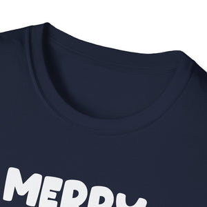 Merry Fishmas T-Shirt — Funny Christmas Fishing Shirt with Santa Hat Bass