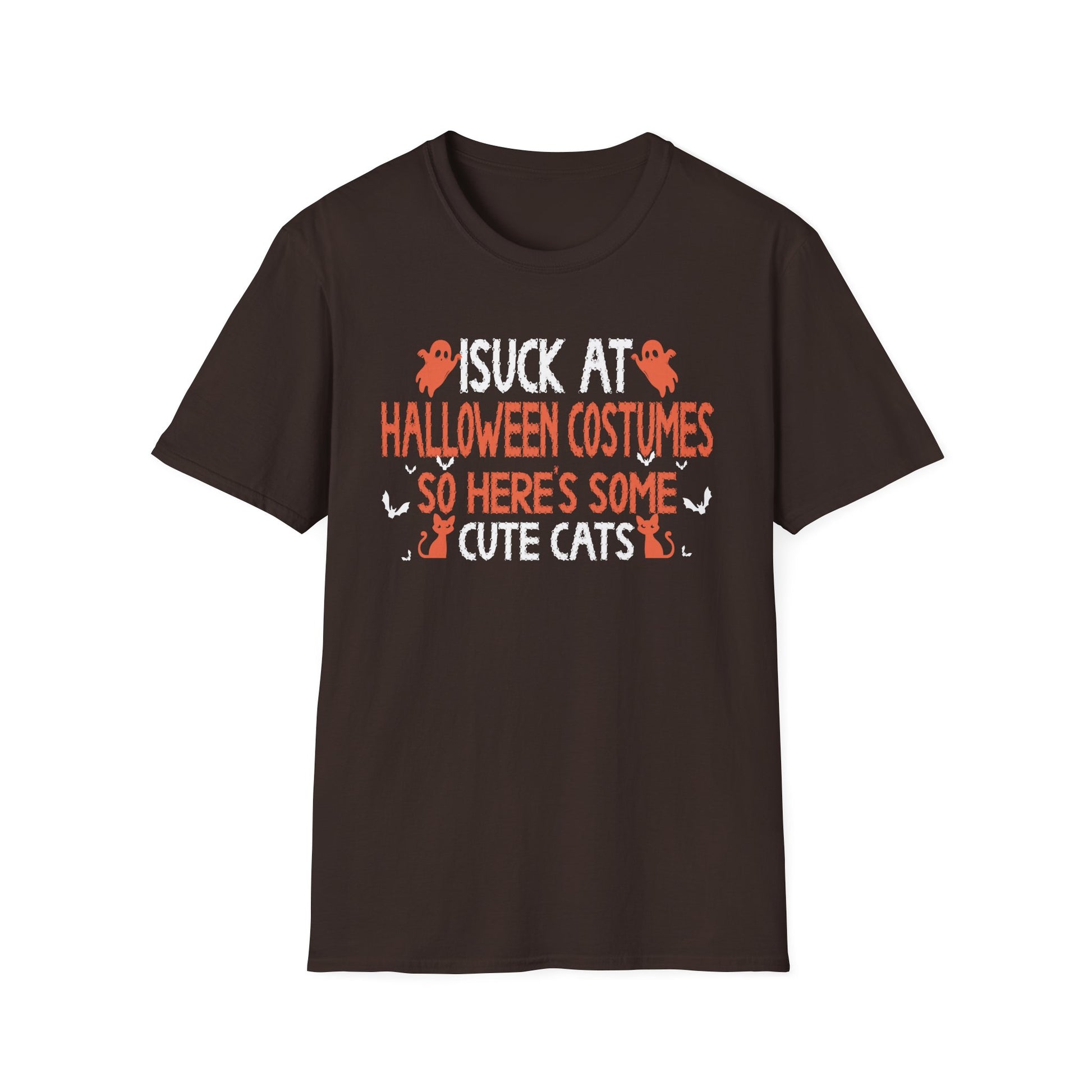 Halloween Cat T-Shirt — "I Suck at Halloween Costumes So Here’s Some Cute Cats" Funny Graphic Tee