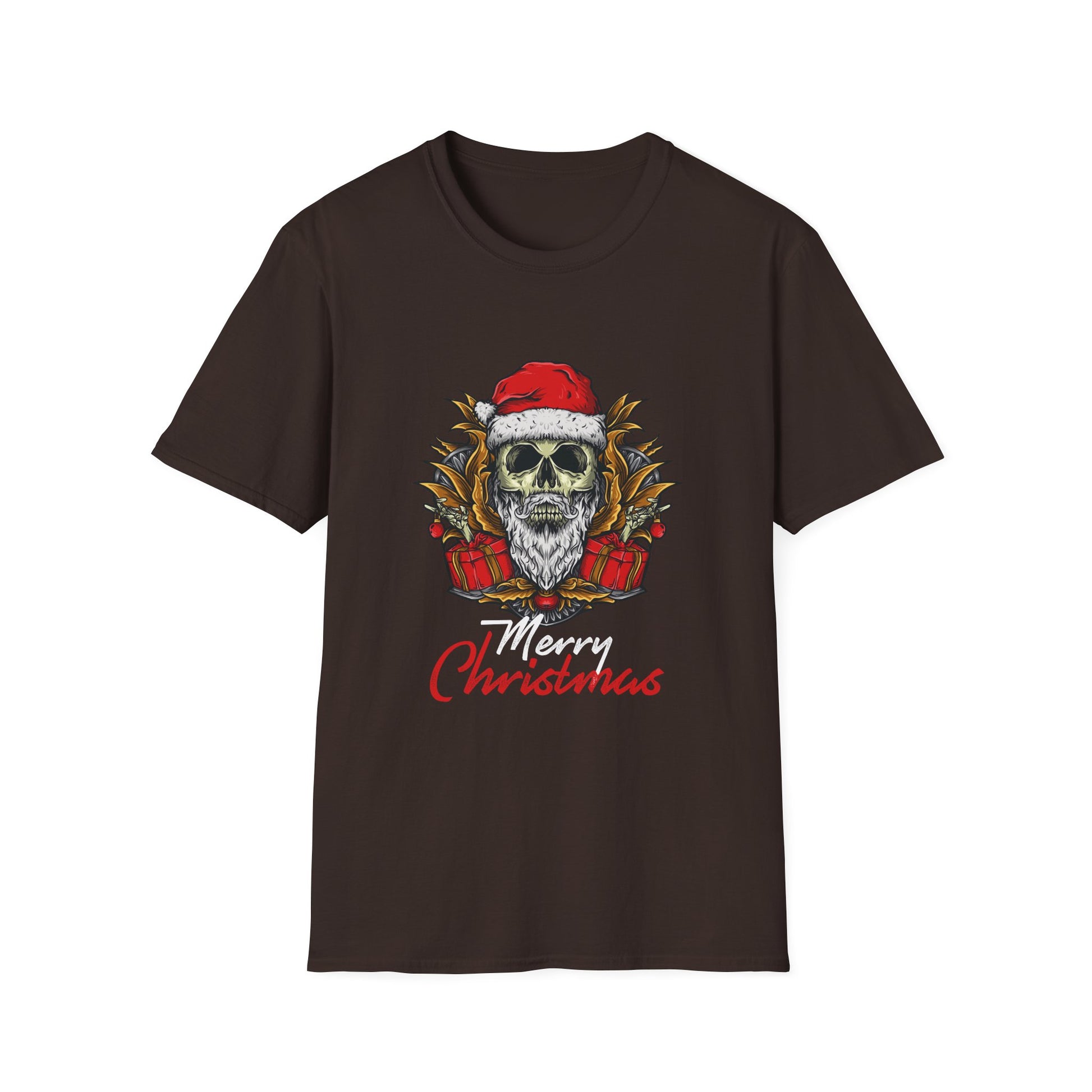 Skull Santa T-Shirt — 'Merry Christmas' Gothic Holiday Tee